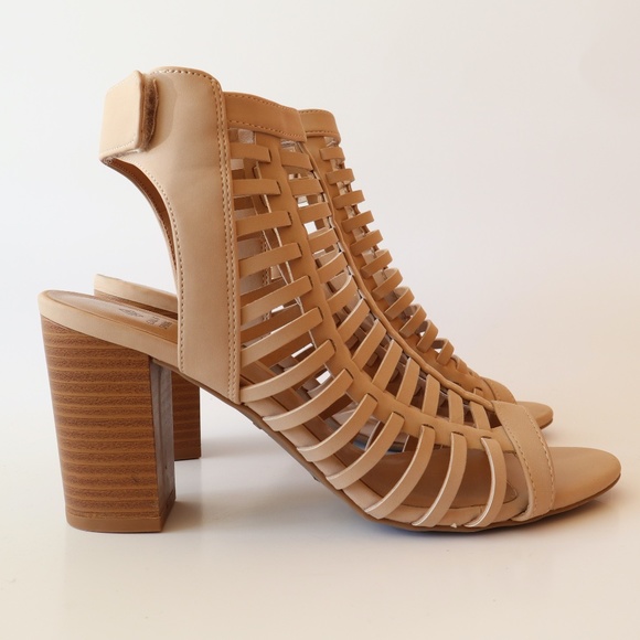 Spring Open Back Peep Toe Block Heel - Picture 3 of 7